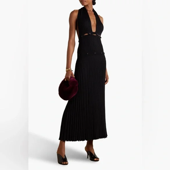 Christopher Esber | Dresses | Christopher Esber Convertible Ribbedknit  Halterneck Midi Dress | Poshmark